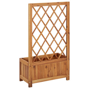 Galleria Design Garden Raised Bed with Trellis Solid Acacia Wood