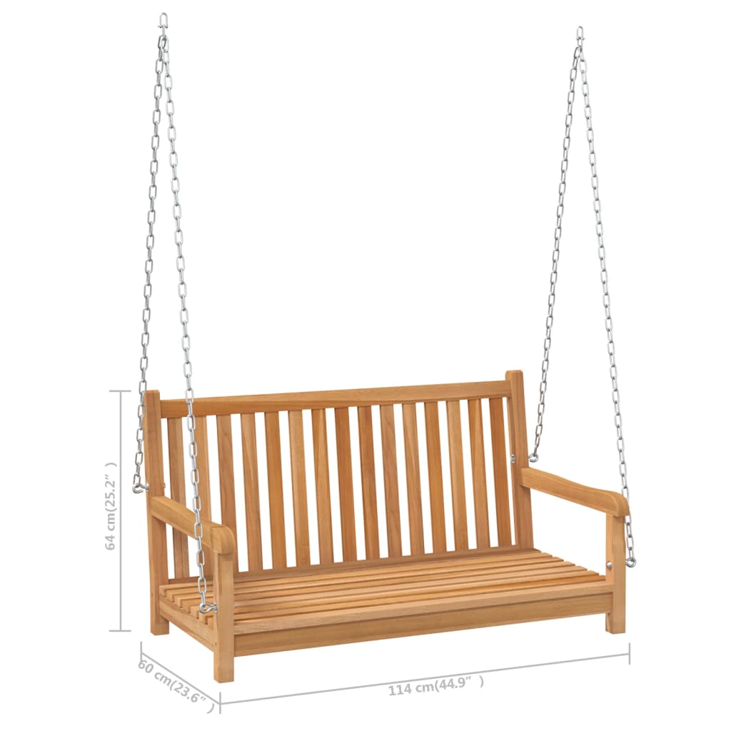 Galleria Design Swing Bench Solid Teak Wood 114x60x64 cm
