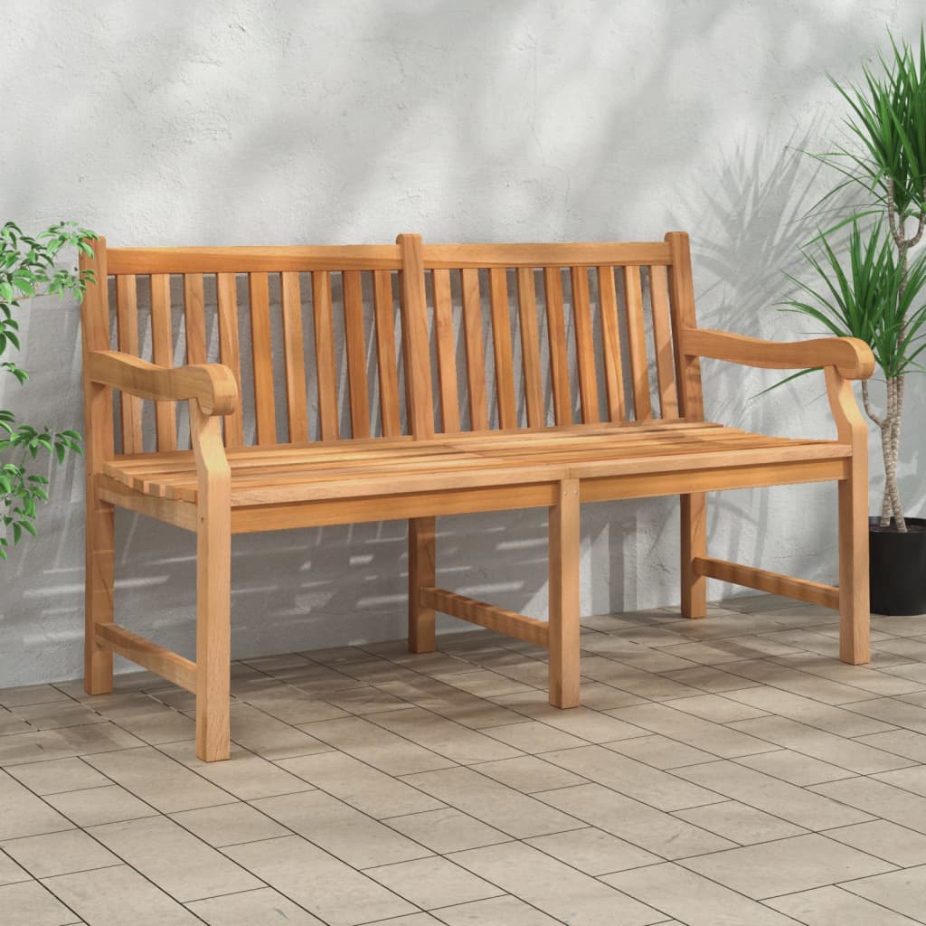 Solid teak garden hotsell bench