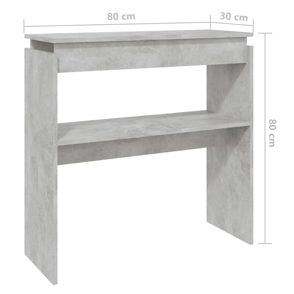 Galleria Design Console Table Concrete Grey 80x30x80 cm Engineered Wood