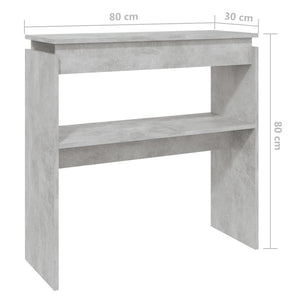 Galleria Design Console Table Concrete Grey 80x30x80 cm Engineered Wood
