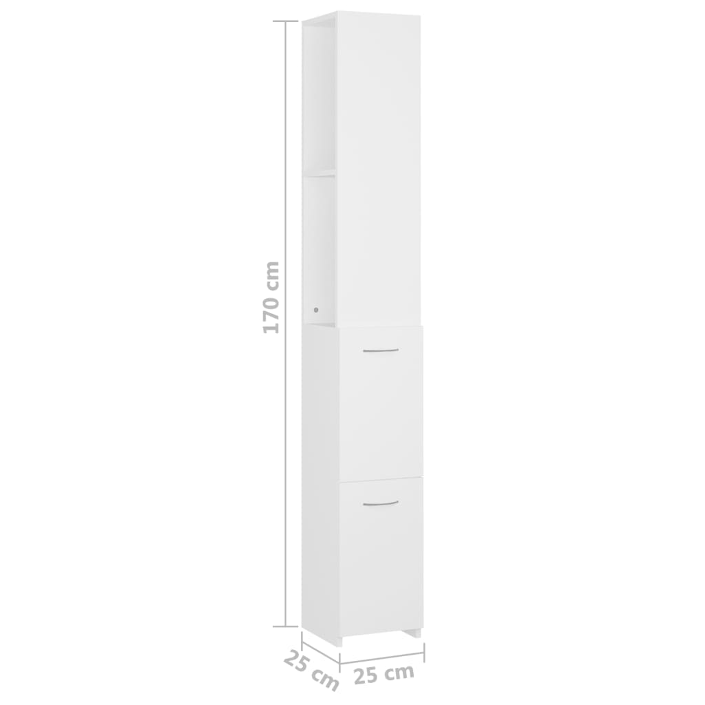 Galleria Design Bathroom Cabinet White 25x26.5x170 cm Engineered Wood
