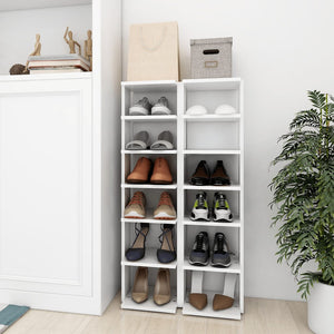 Galleria Design Shoe Cabinets 2 pcs White 27.5x27x102 cm Engineered Wood