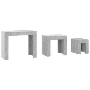 Galleria Design Nesting Coffee Tables 3 pcs Concrete Grey Engineered Wood