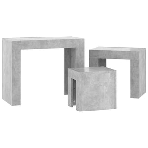 Galleria Design Nesting Coffee Tables 3 pcs Concrete Grey Engineered Wood
