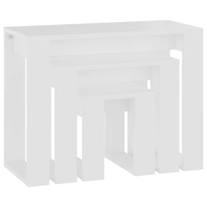 Galleria Design Nesting Tables 3 pcs White Engineered Wood