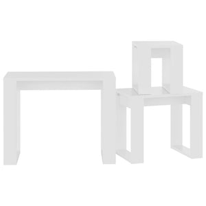 Galleria Design Nesting Tables 3 pcs White Engineered Wood