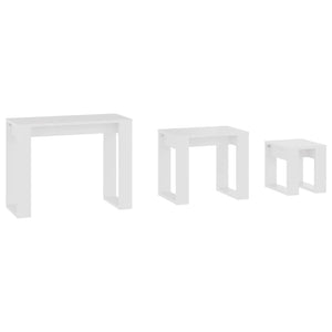 Galleria Design Nesting Tables 3 pcs White Engineered Wood