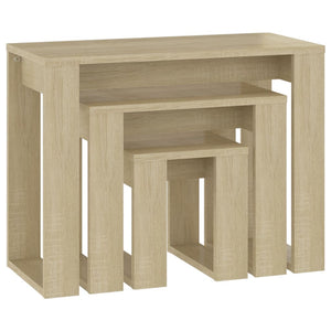 Galleria Design Nesting Tables 3 pcs Sonoma Oak Engineered Wood