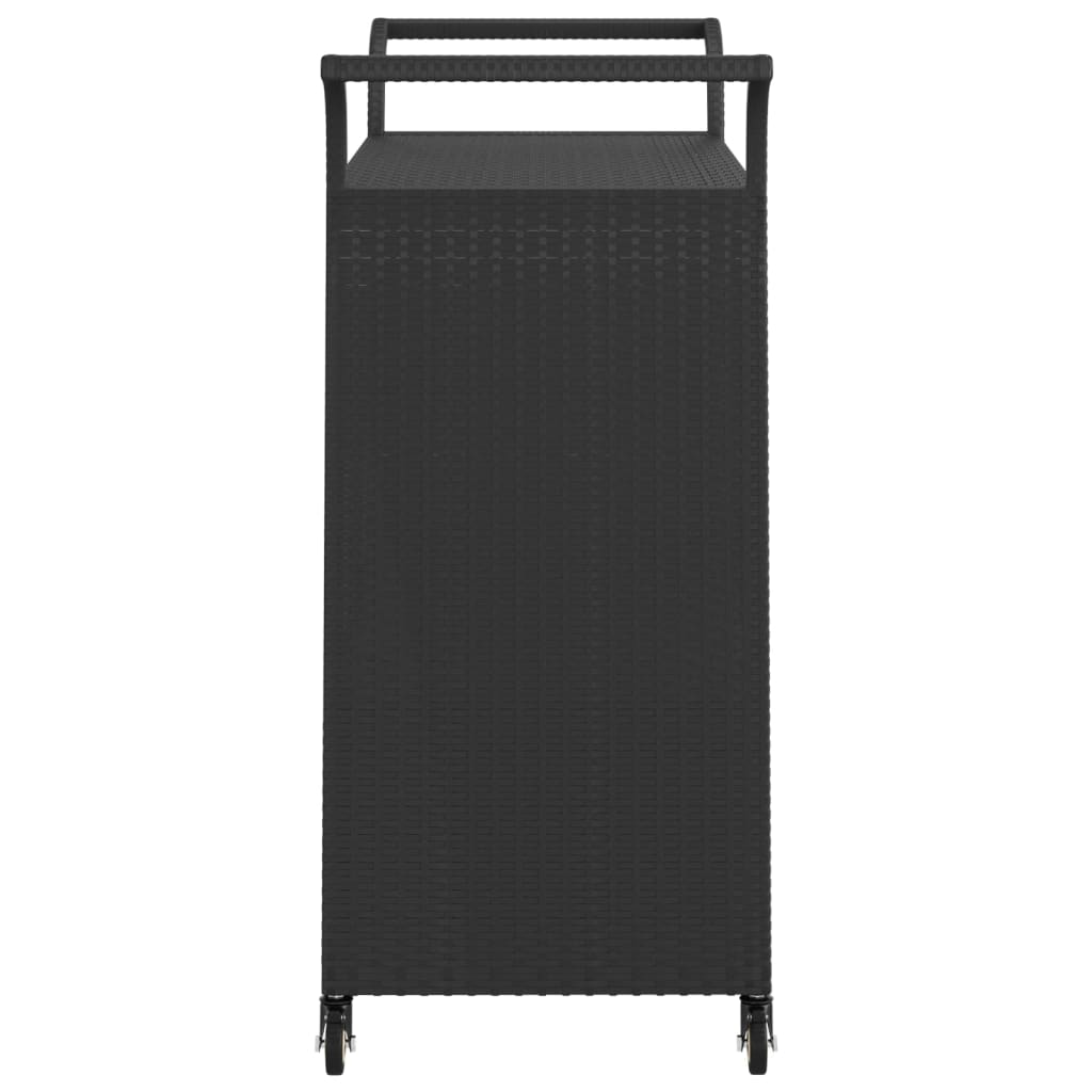 Galleria Design Bar Cart with Drawer Black 100x45x97 cm Poly Rattan