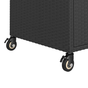 Galleria Design Bar Cart with Drawer Black 100x45x97 cm Poly Rattan