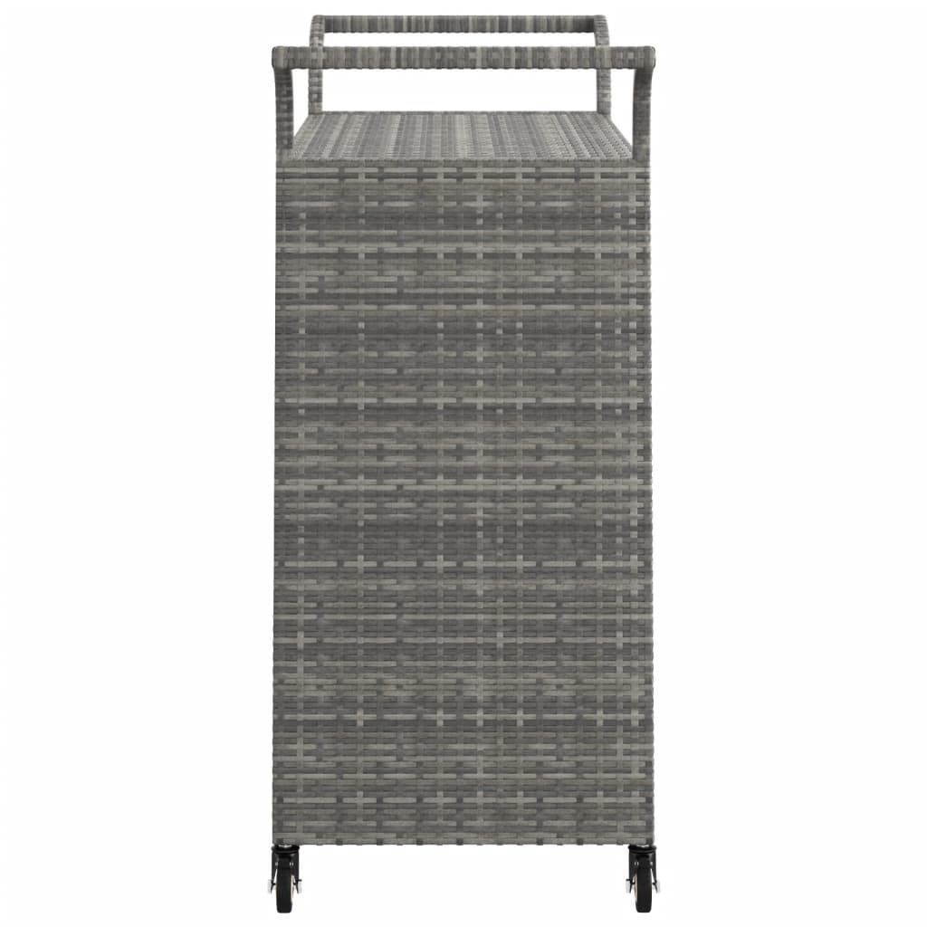 Galleria Design Bar Cart with Drawer Grey 100x45x97 cm Poly Rattan