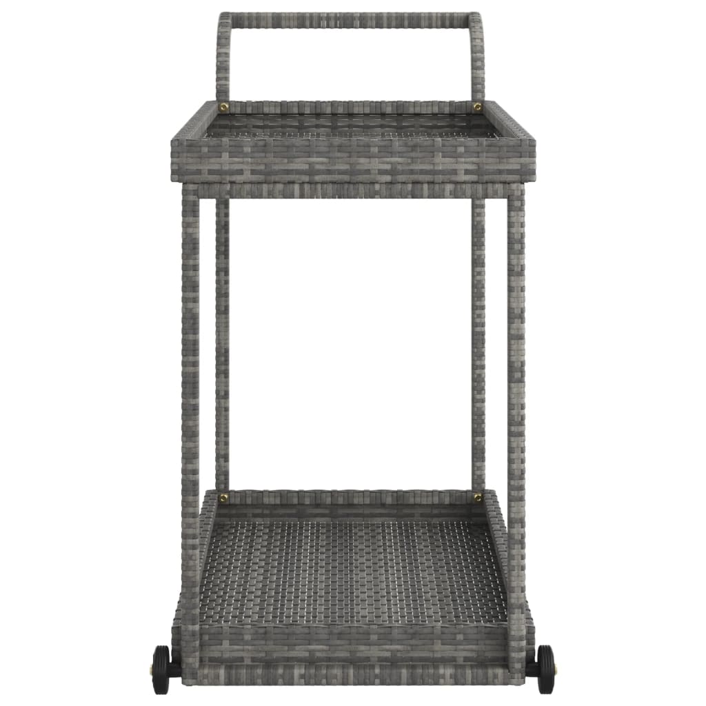 Galleria Design Bar Cart Grey 100x45x83 cm Poly Rattan