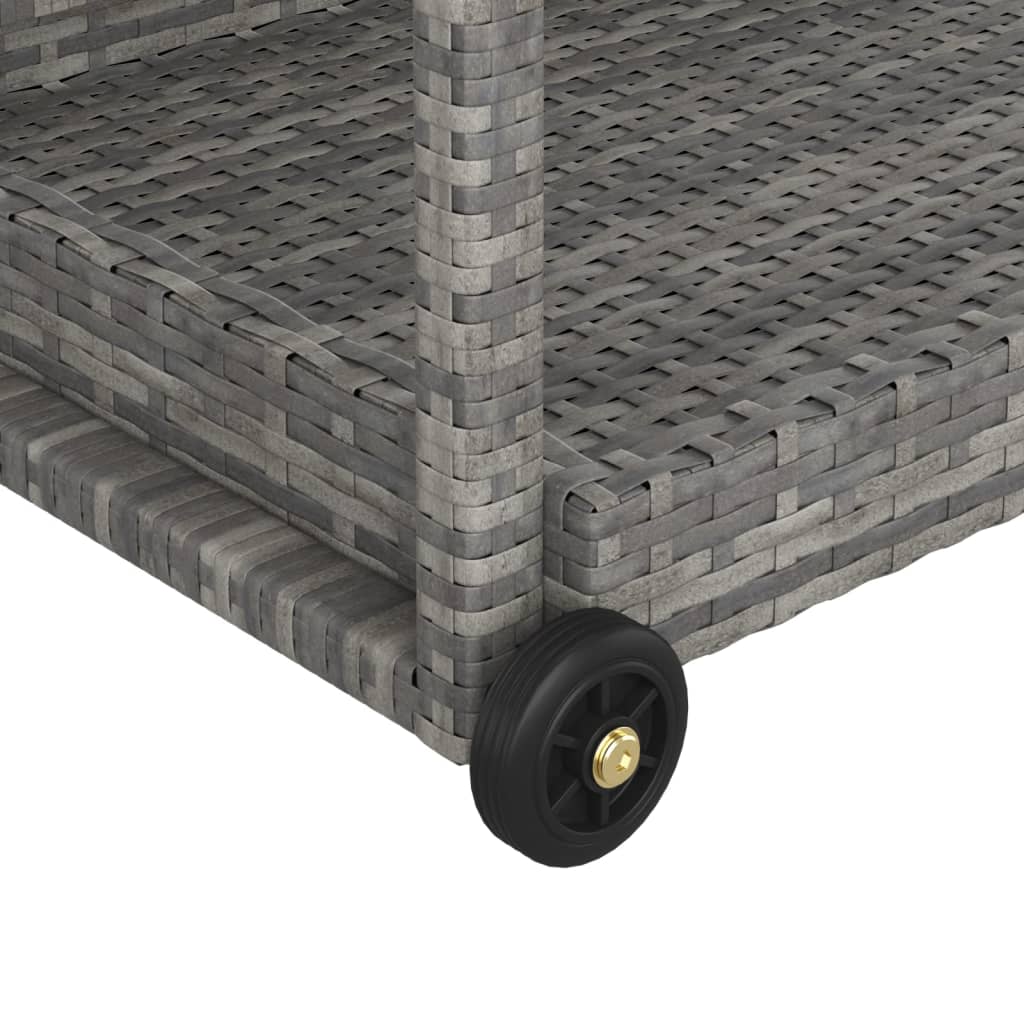 Galleria Design Bar Cart Grey 100x45x83 cm Poly Rattan