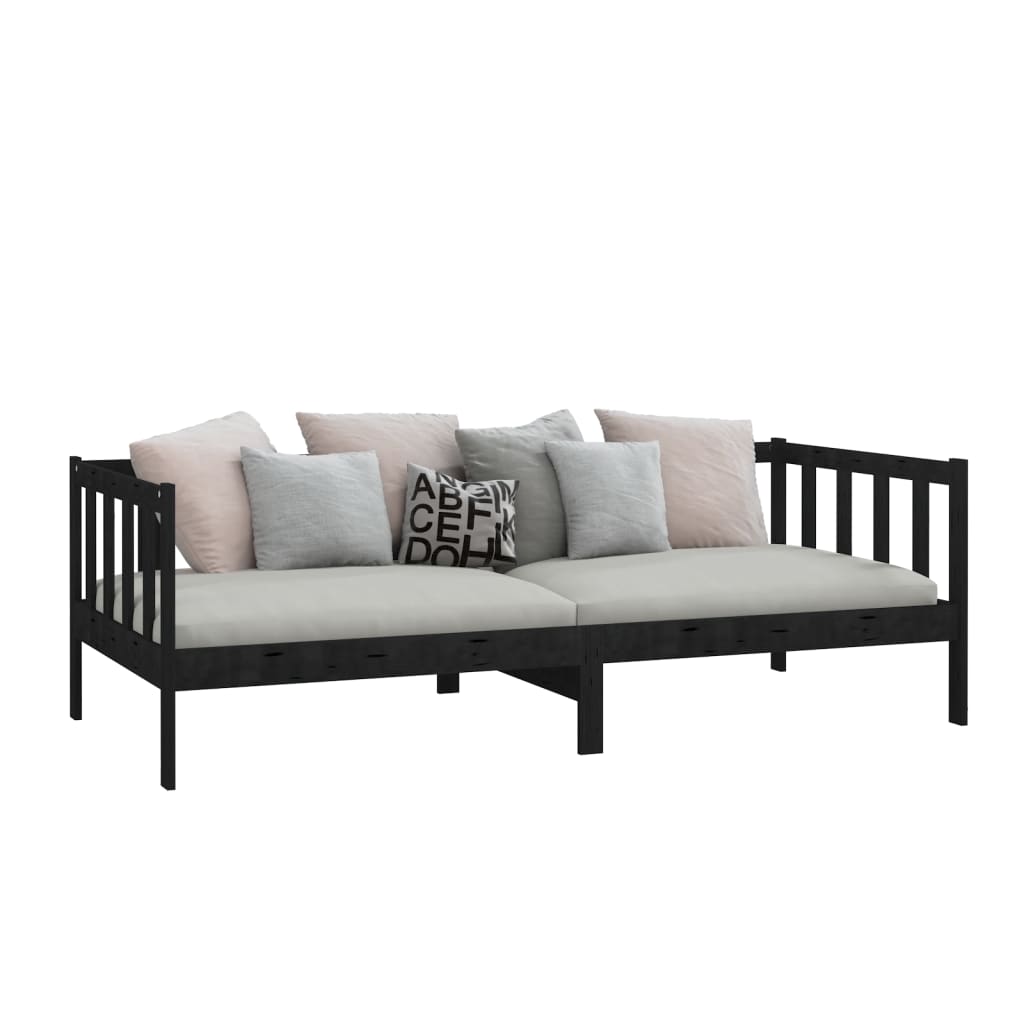 Galleria Design Day Bed without Mattress Black Solid Wood Pine 90x200cm
