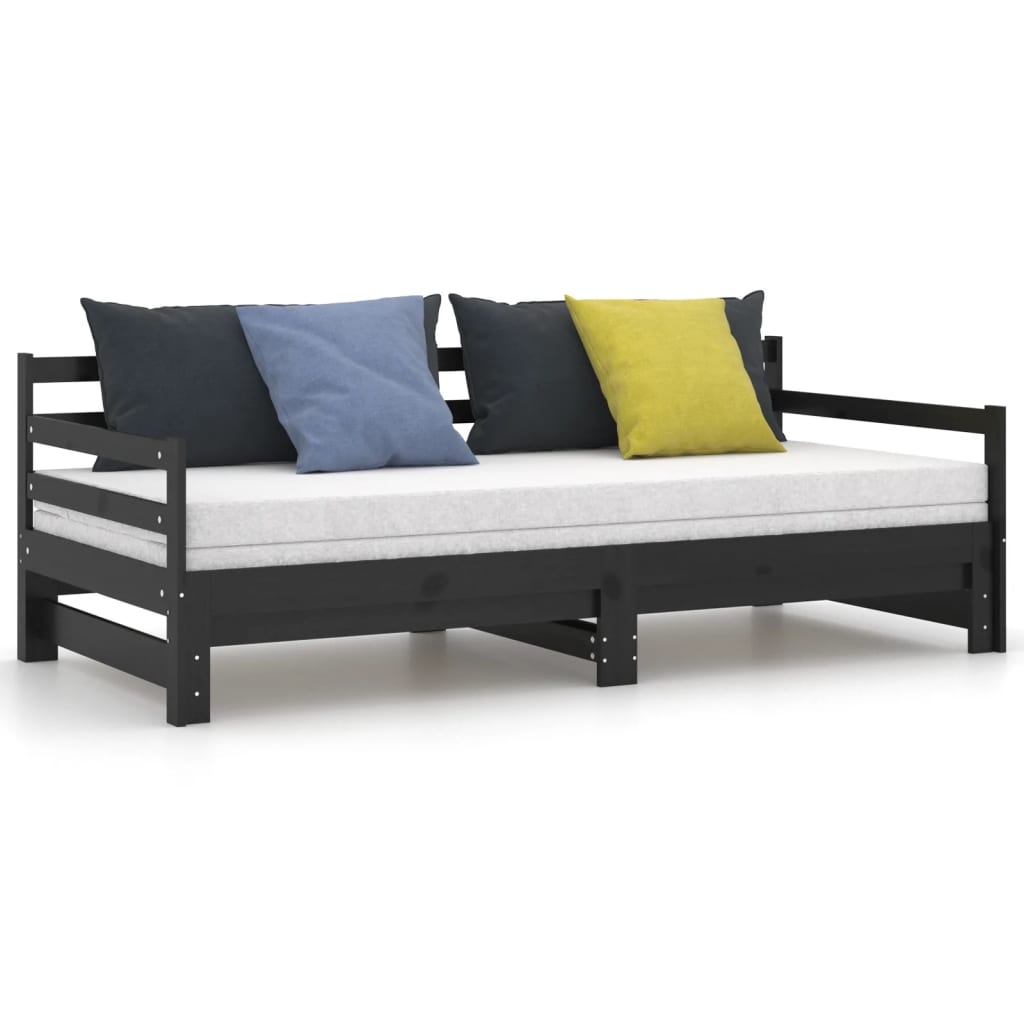 Galleria Design Pull-out Day Bed without Mattress Black 2x(90x200)cm