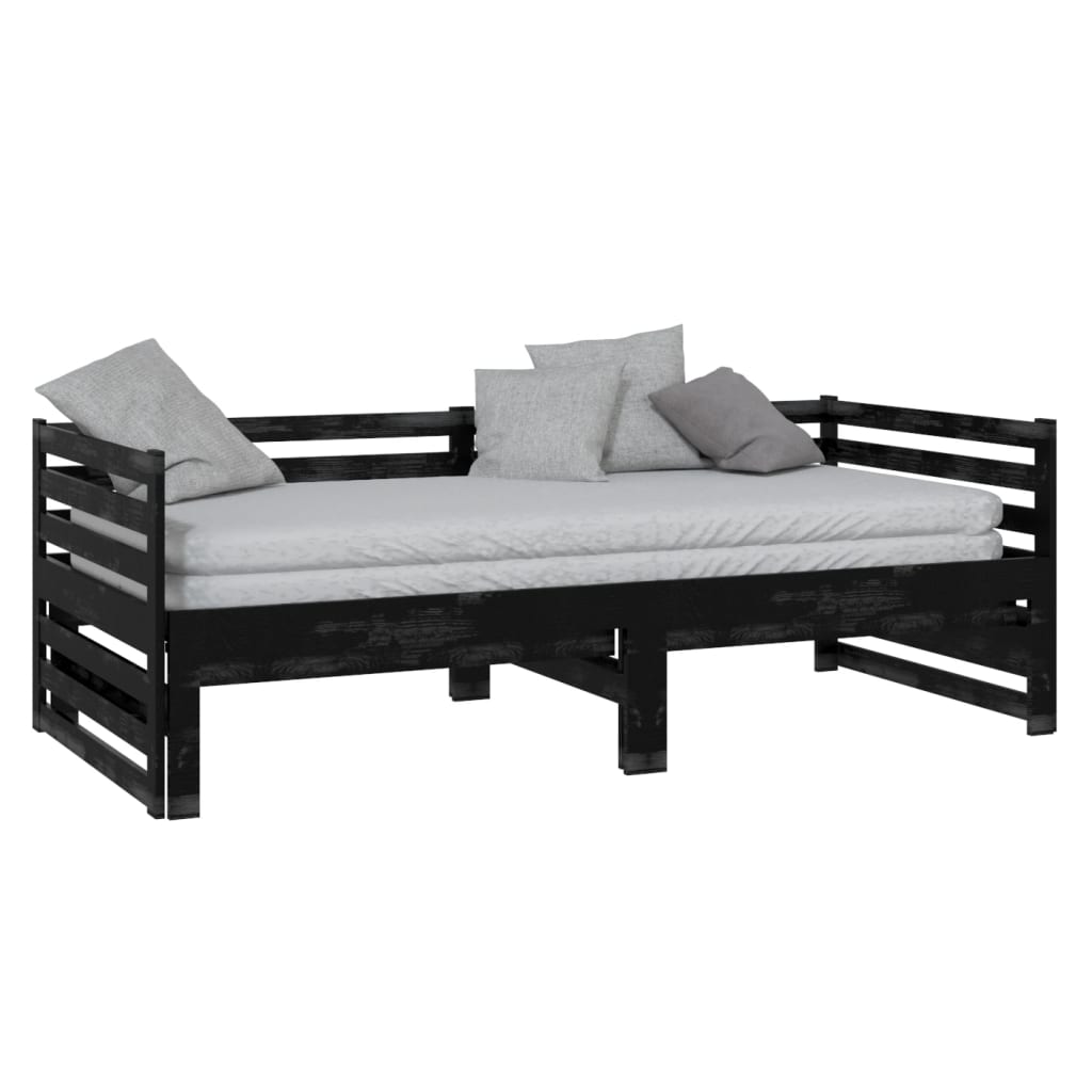 Galleria Design Pull-out Day Bed without Mattress Black 2x(90x200)cm