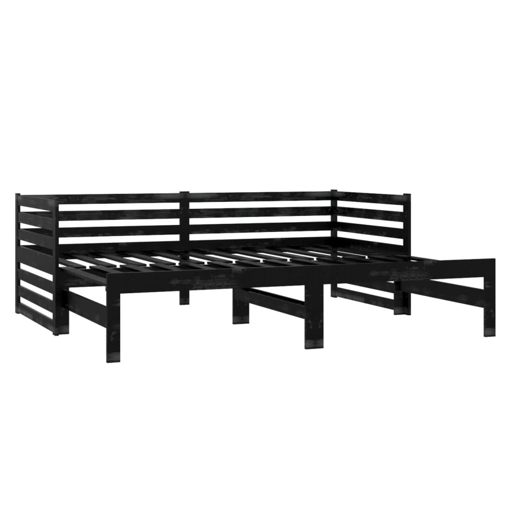 Galleria Design Pull-out Day Bed without Mattress Black 2x(90x200)cm