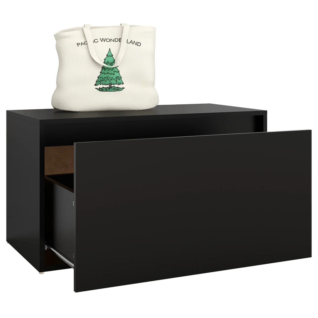 Galleria Design Hall Bench 80x40x45 cm Black Engineered Wood