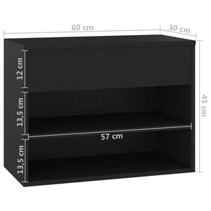 Galleria Design Shoe Bench Black 60x30x45 cm Engineered Wood