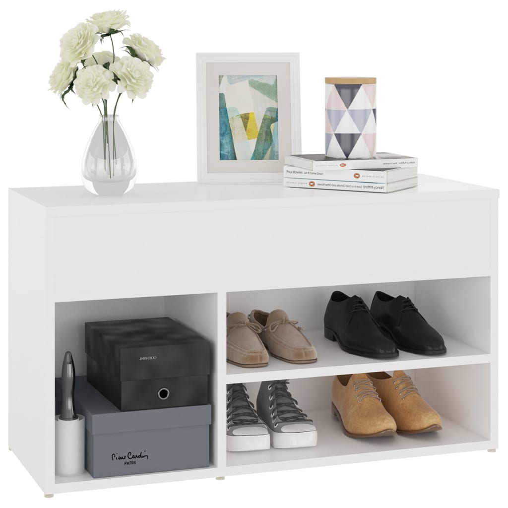 Galleria Design Shoe Bench White 80x30x45 cm Engineered Wood