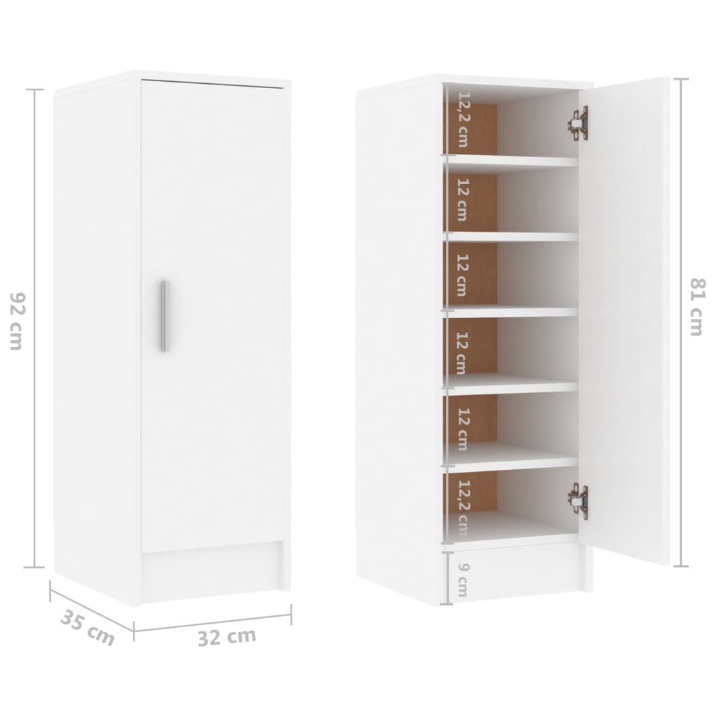 Galleria Design Shoe Cabinet White 32x35x92 cm Engineered Wood