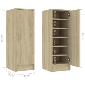 Galleria Design Shoe Cabinet Sonoma Oak 32x35x92 cm Engineered Wood