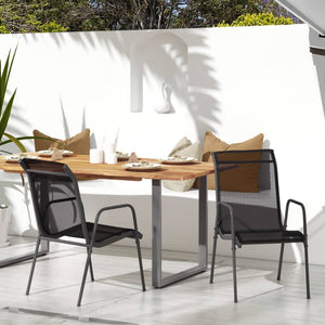 Galleria Design Garden Chairs 2 pcs Steel and Textilene Black