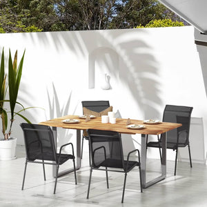Galleria Design Garden Chairs 2 pcs Steel and Textilene Black