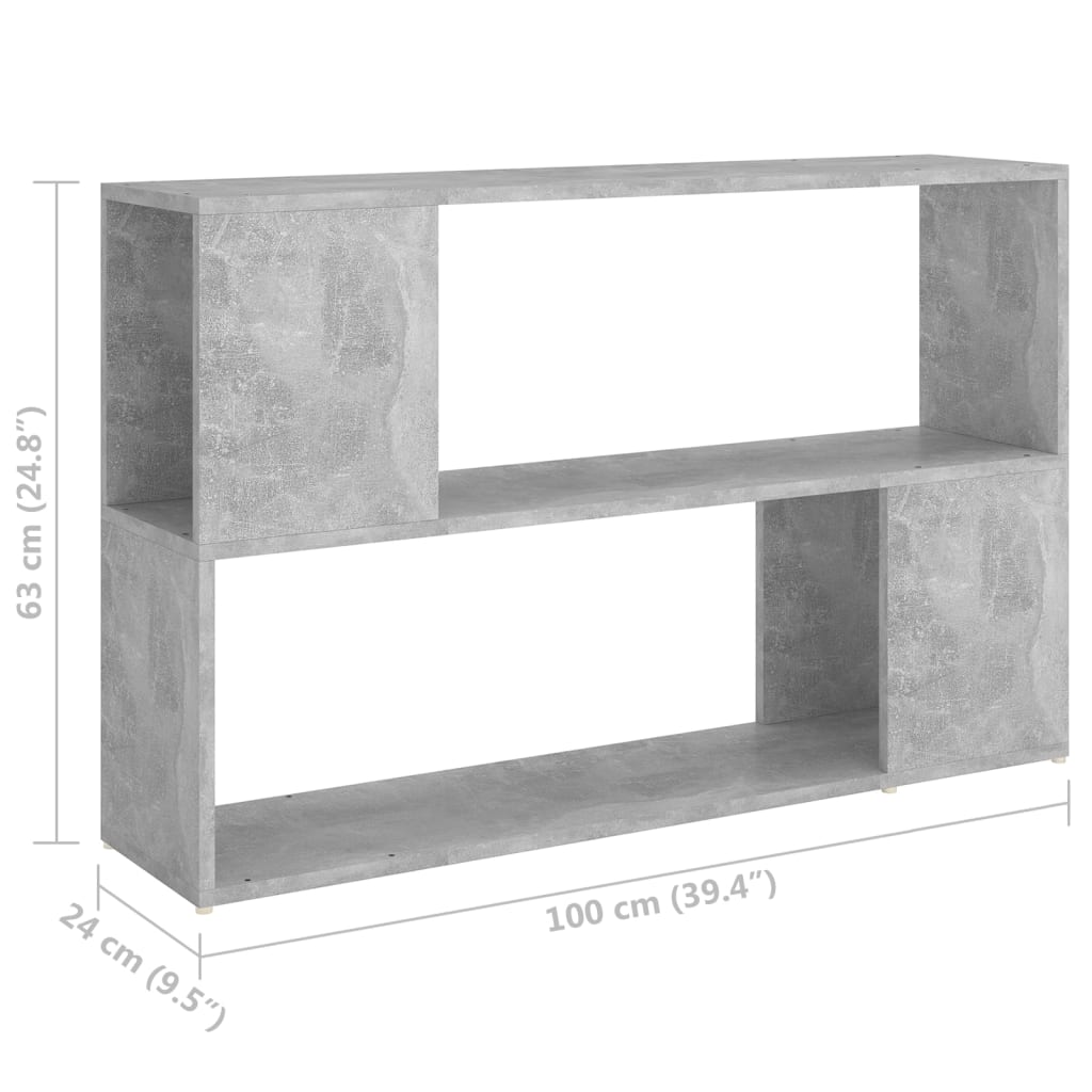Galleria Design Book Cabinet Concrete Grey 100x24x63 cm Engineered Wood