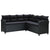 Galleria Design 6 Piece Garden Lounge Set with Cushions Poly Rattan Black