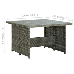 Galleria Design 6 Piece Garden Lounge Set with Cushions Poly Rattan Black