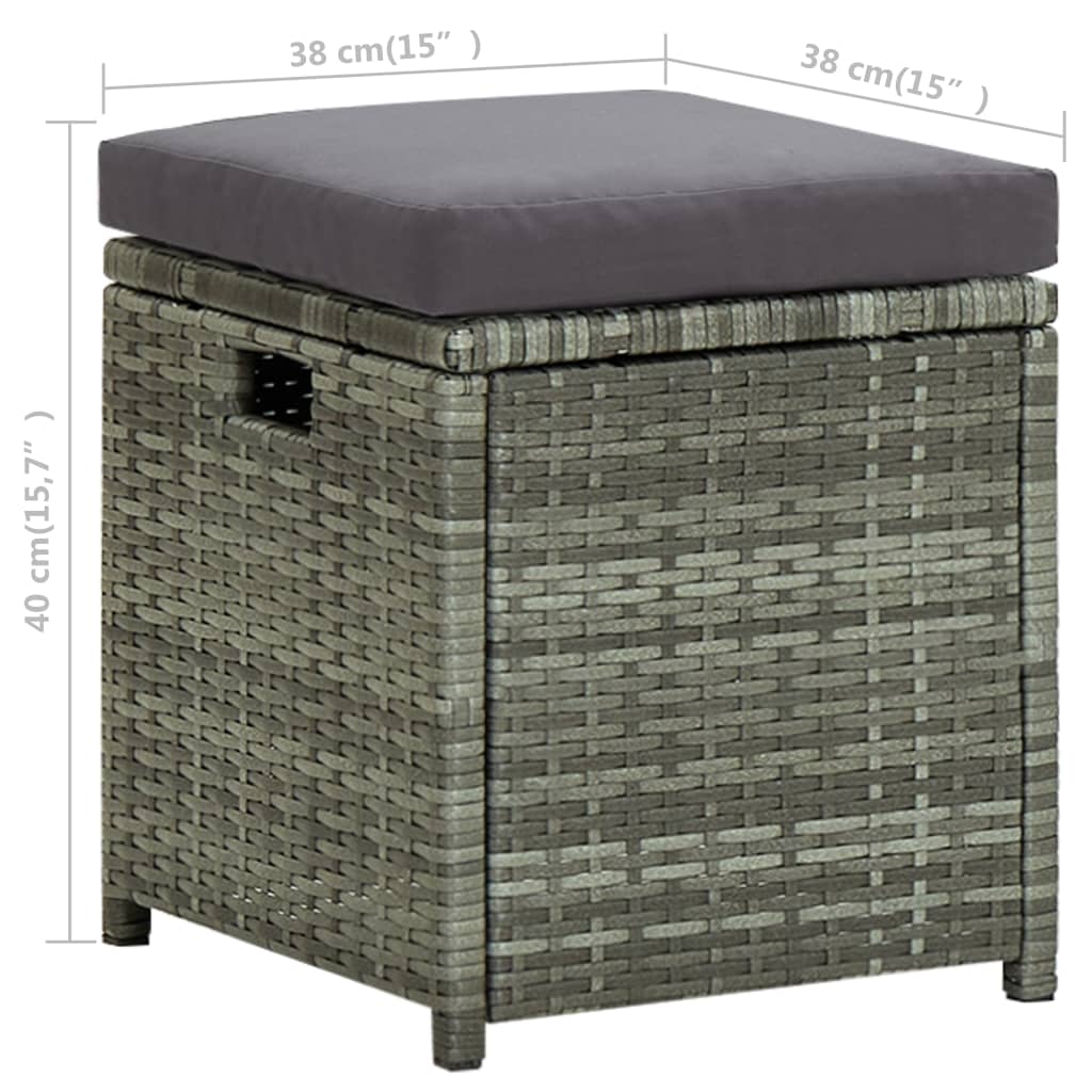 Galleria Design 6 Piece Garden Lounge Set with Cushions Poly Rattan Black