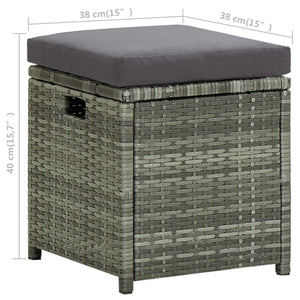 Galleria Design 6 Piece Garden Lounge Set with Cushions Poly Rattan Black