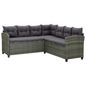 Galleria Design 6 Piece Garden Lounge Set with Cushions Poly Rattan Black