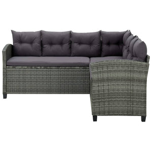 Galleria Design 6 Piece Garden Lounge Set with Cushions Poly Rattan Black