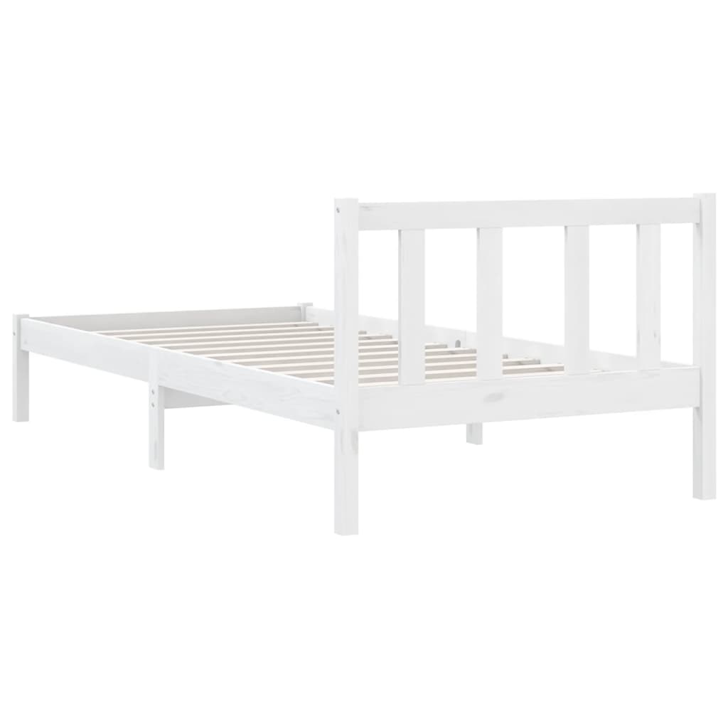 Galleria Design 810068 Galleria Design Bed Frame without Mattress White Solid Wood 90x200 cm