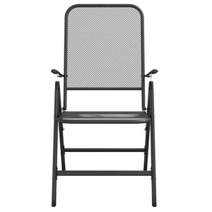 Galleria Design Folding Garden Chairs 2 pcs Expanded Metal Mesh Anthracite