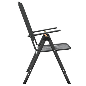 Galleria Design Folding Garden Chairs 2 pcs Expanded Metal Mesh Anthracite