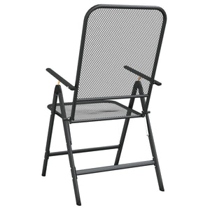Galleria Design Folding Garden Chairs 2 pcs Expanded Metal Mesh Anthracite