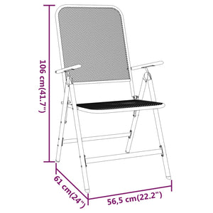 Galleria Design Folding Garden Chairs 2 pcs Expanded Metal Mesh Anthracite