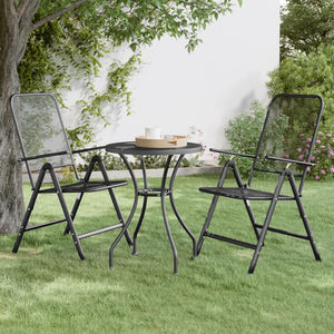 Galleria Design Folding Garden Chairs 2 pcs Expanded Metal Mesh Anthracite