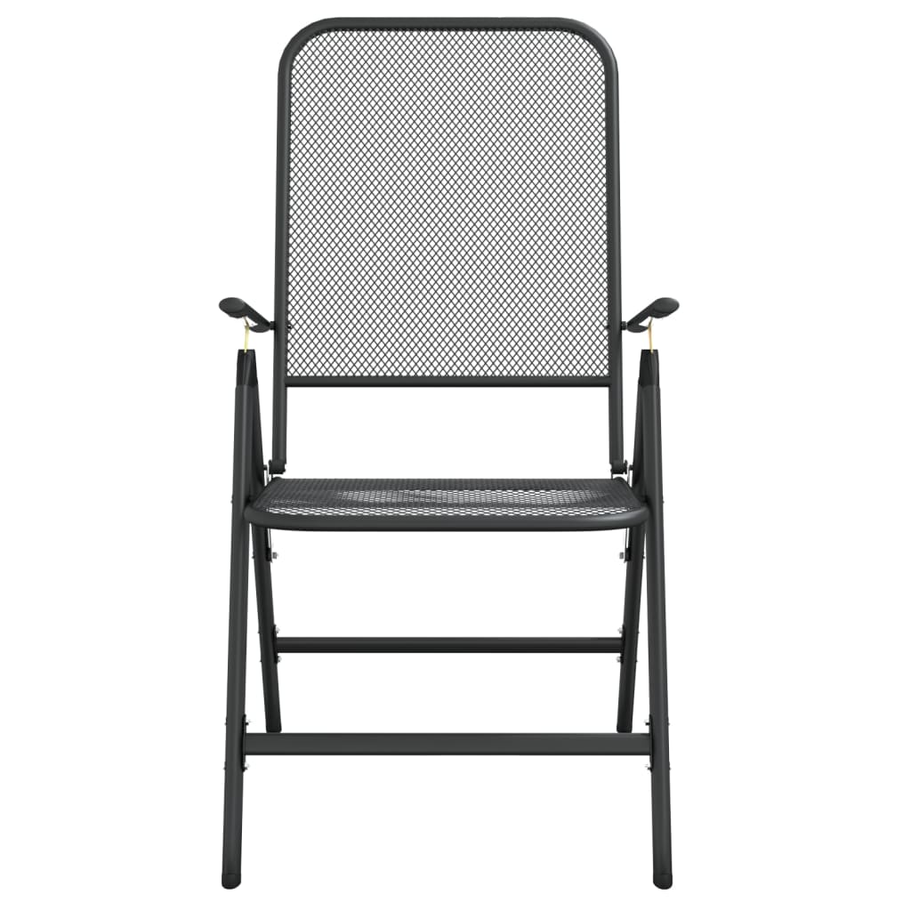 Galleria Design Folding Garden Chairs 2 pcs Expanded Metal Mesh Anthracite