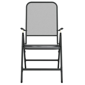 Galleria Design Folding Garden Chairs 2 pcs Expanded Metal Mesh Anthracite