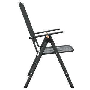 Galleria Design Folding Garden Chairs 2 pcs Expanded Metal Mesh Anthracite