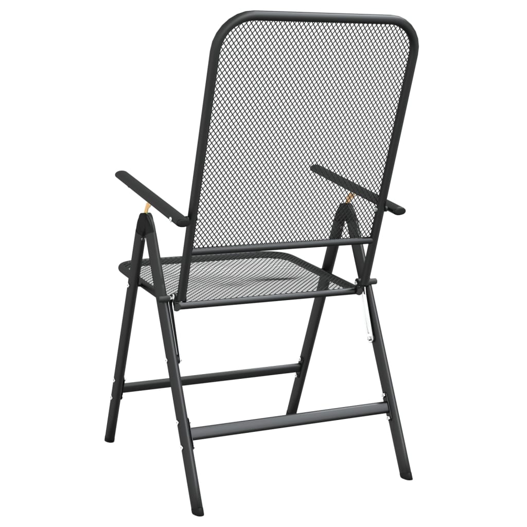 Galleria Design Folding Garden Chairs 2 pcs Expanded Metal Mesh Anthracite