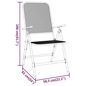 Galleria Design Folding Garden Chairs 2 pcs Expanded Metal Mesh Anthracite