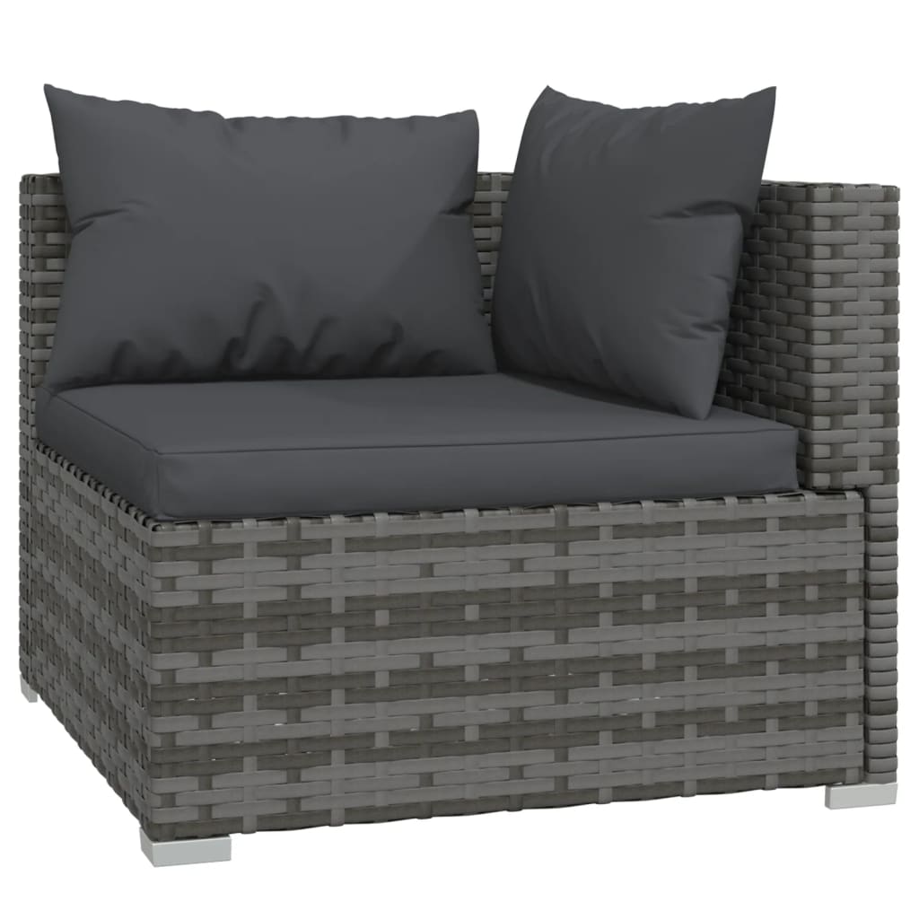Galleria Design 3-Seater Sofa with Cushions Black Poly Rattan