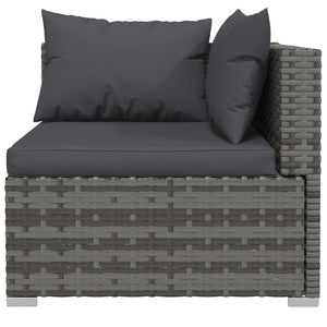 Galleria Design 3-Seater Sofa with Cushions Black Poly Rattan