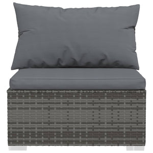Galleria Design 3-Seater Sofa with Cushions Black Poly Rattan